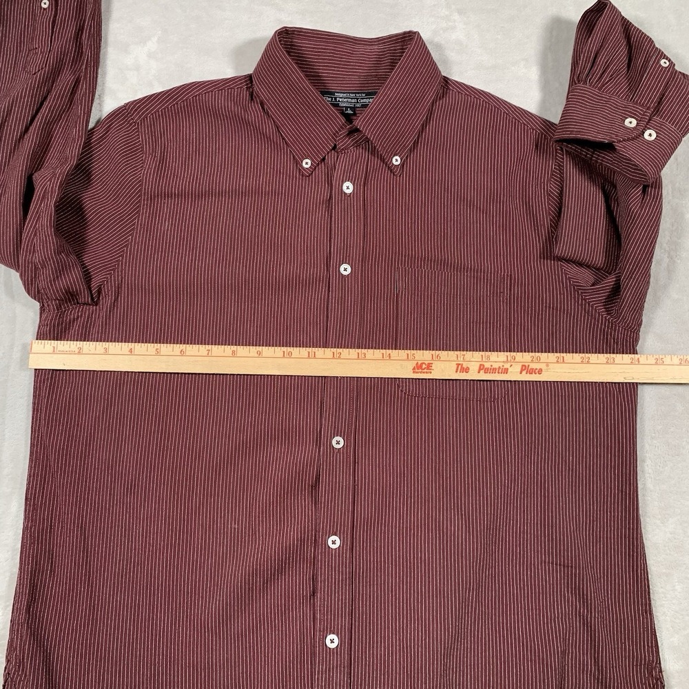 The J Peterman Company Shirt Large Maroon Button Down Long Sleeve Pocket - Picture 4 of 7